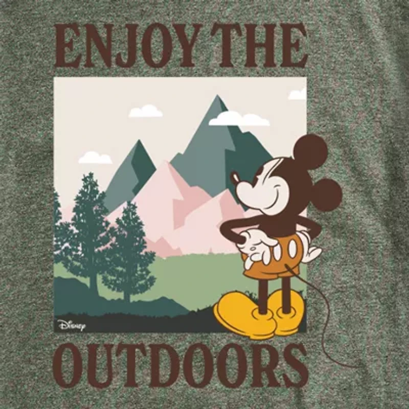 Novelty Mens Crew Neck Short Sleeve Regular Fit Mickey Mouse Big and Tall Graphic T-Shirt