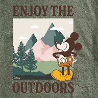 Novelty Mens Crew Neck Short Sleeve Regular Fit Mickey Mouse Big and Tall Graphic T-Shirt