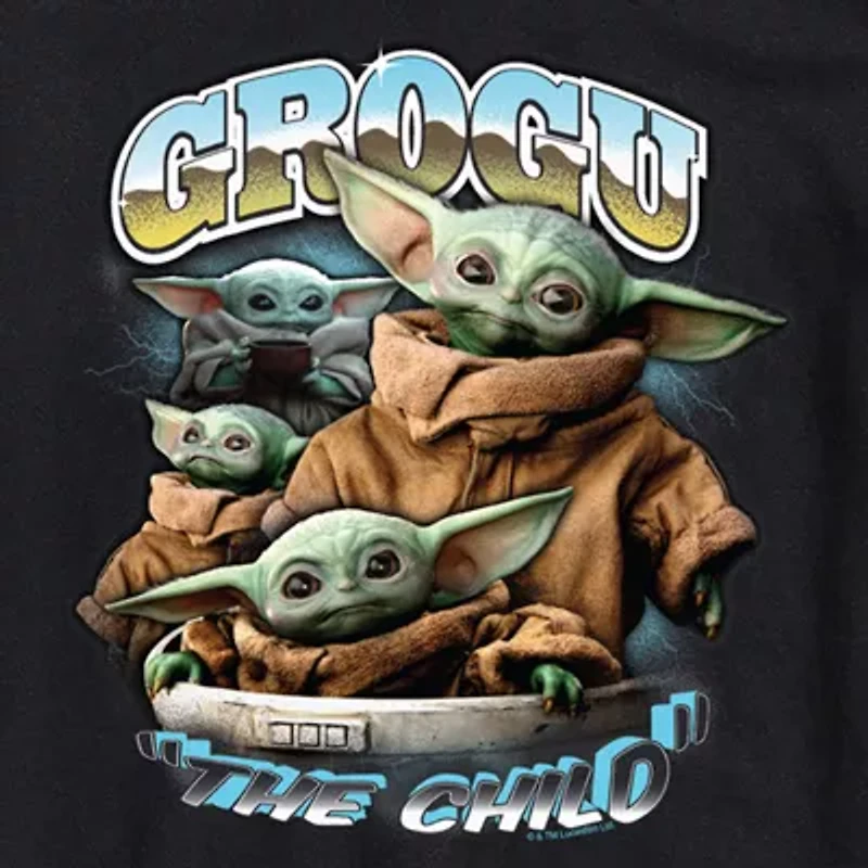 Novelty Mens Crew Neck Short Sleeve Regular Fit Baby Yoda Star Wars Big and Tall Graphic T-Shirt
