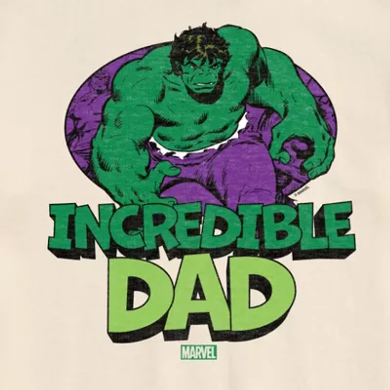 Novelty Mens Crew Neck Short Sleeve Regular Fit Hulk Marvel Big and Tall Graphic T-Shirt