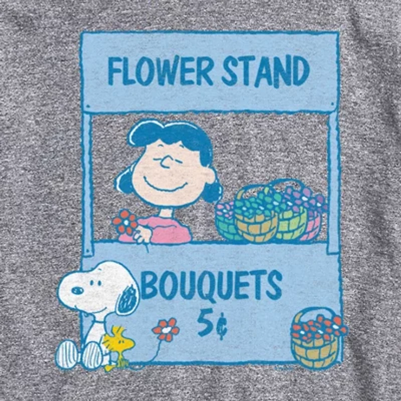 Novelty Mens Crew Neck Short Sleeve Regular Fit Peanuts Graphic T-Shirt