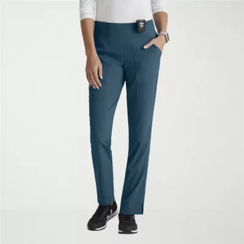 Grey's Anatomy™ by Barco Spandex Stretch Direct Grsp633 Relay 5-Pocket Mid-Rise Straight Leg Womens Plus Tall Fabric Moisture Wicking Wrinkle Resistant Scrub Pant