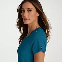 Grey's Anatomy™ by Barco Spandex Stretch Direct Grst185 Bolt 3-Pocket\N Womens Plus V Neck Short Sleeve Fabric Moisture Wicking Wrinkle Resistant Scrub Top