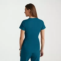 Grey's Anatomy™ by Barco Spandex Stretch Direct Grst185 Bolt 3-Pocket\N Womens V Neck Short Sleeve Fabric Moisture Wicking Wrinkle Resistant Scrub Top