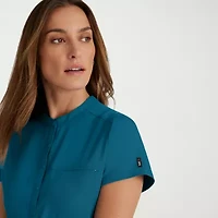Grey's Anatomy™ by Barco Spandex Stretch Direct Grst186 Rush 1-Pocket Snap Collar Womens Short Sleeve Fabric Moisture Wicking Wrinkle Resistant Scrub Top