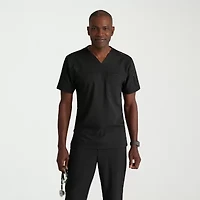 Grey's Anatomy™ by Barco Spandex Stretch Direct Grst188 Rapid 2-Pocket Mens Big and Tall V Neck Short Sleeve Fabric Moisture Wicking Wrinkle Resistant Scrub Top