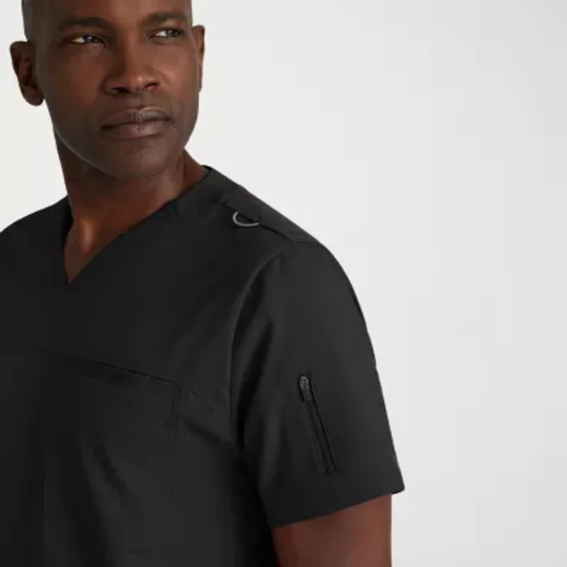 Grey's Anatomy™ by Barco Spandex Stretch Direct Grst188 Rapid 2-Pocket Mens Big and Tall V Neck Short Sleeve Fabric Moisture Wicking Wrinkle Resistant Scrub Top