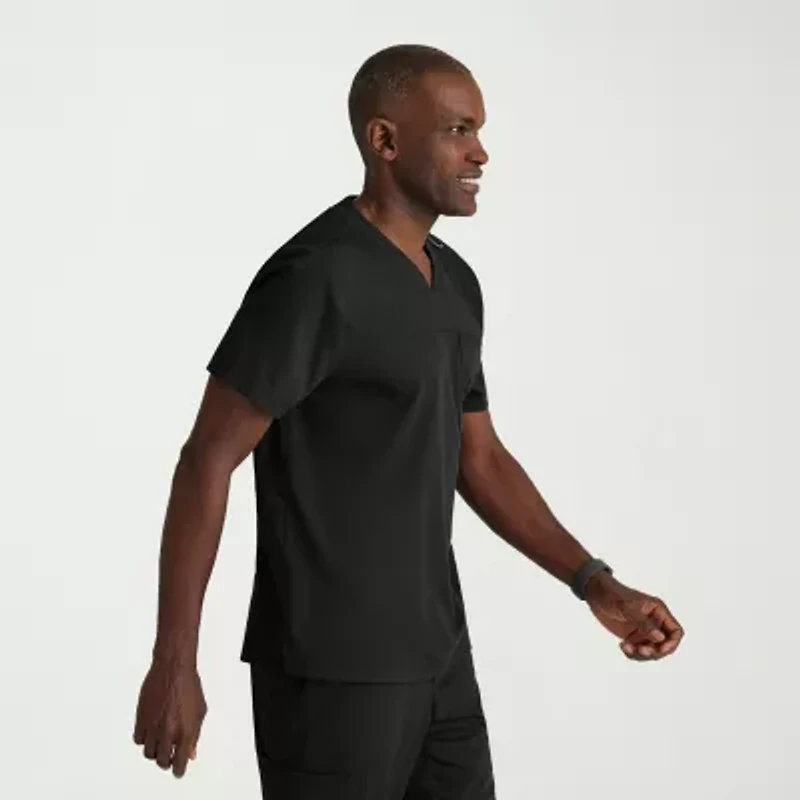 Grey's Anatomy™ by Barco Spandex Stretch Direct Grst188 Rapid 2-Pocket Mens V Neck Short Sleeve Fabric Moisture Wicking Wrinkle Resistant Scrub Top