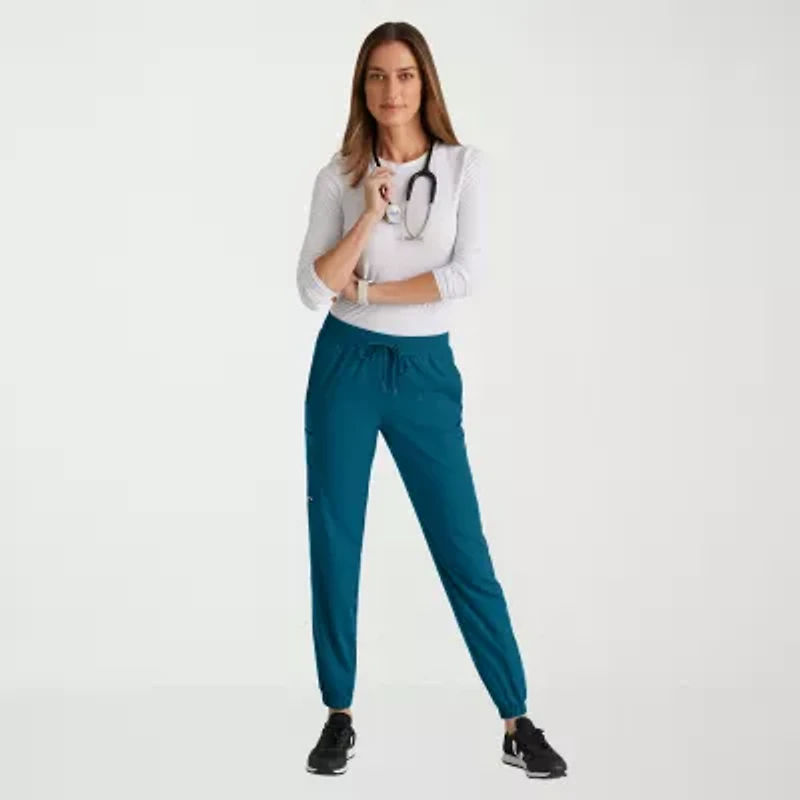 Grey's Anatomy™ by Barco Spandex Stretch Direct Grsp632 Dash 5-Pocket Mid-Rise Jogger Womens Plus Tall Fabric Moisture Wicking Wrinkle Resistant Scrub Pant