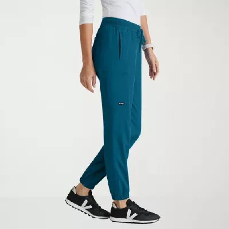 Grey's Anatomy™ by Barco Spandex Stretch Direct Grsp632 Dash 5-Pocket Mid-Rise Jogger Womens Plus Tall Fabric Moisture Wicking Wrinkle Resistant Scrub Pant