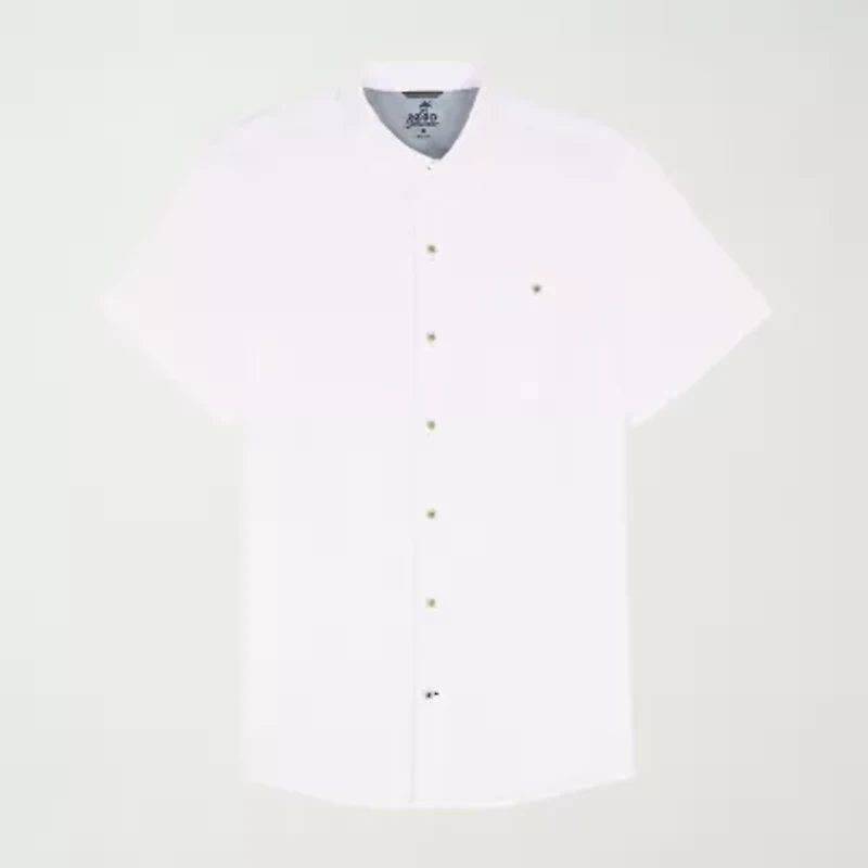 IZOD Dockside Chambray Mens Short Sleeve Classic Fit Button-Down Shirt