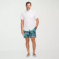 IZOD Dockside Chambray Mens Short Sleeve Classic Fit Button-Down Shirt