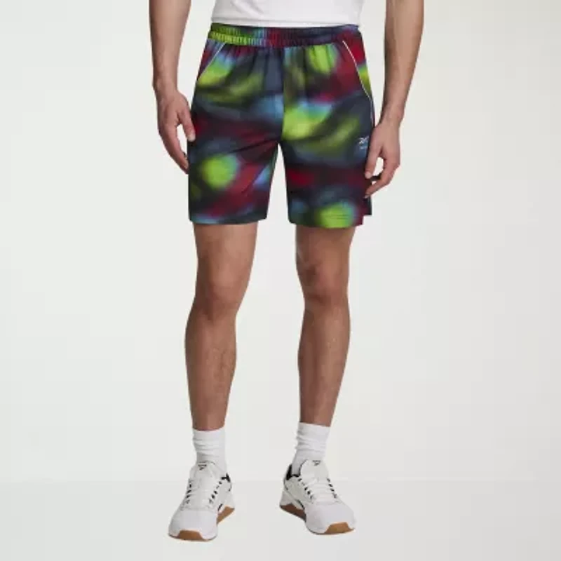 Reebok Mens 7" Mid Rise Drawstring Waist Workout Shorts