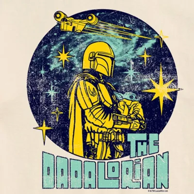 Novelty Mens Crew Neck Short Sleeve Regular Fit Baby Yoda Star Wars Graphic T-Shirt