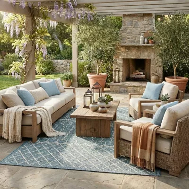 Sylvestra Serene Array Indoor Outdoor Rectangular Area Rug