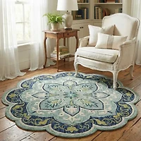 Daisy Ann Floral Hand Tufted Indoor Round Area Rug