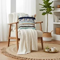 LR Home Irris Stripe Square Throw Pillow