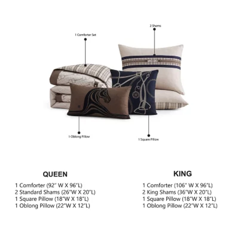 Bebejan Equestrian 5-pc. Reversible Comforter Set