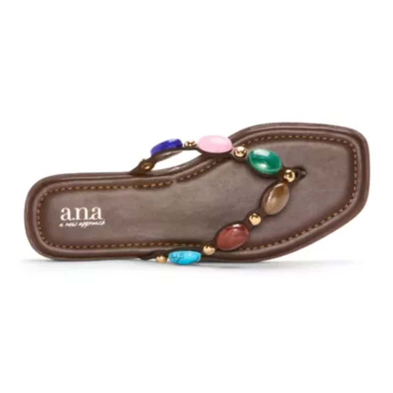 a.n.a Womens Beaded Flip-Flops