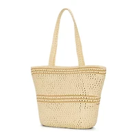 London Fog Woven Straw With Hat Set Tote Bag