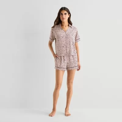 Ambrielle Womens Short Sleeve 2-pc. Pajama Set