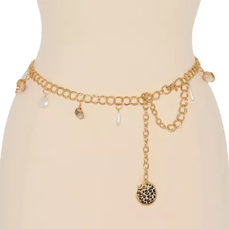 JS Jessica Simpson Shell Charm Chain Womens Belt