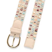 JS Jessica Simpson Woven Laced Shimmer Womens Belt