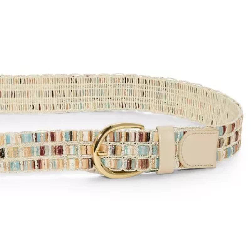 JS Jessica Simpson Woven Laced Shimmer Womens Belt