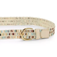 JS Jessica Simpson Woven Laced Shimmer Womens Belt