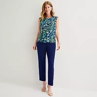 Black Label by Evan-Picone Womens Keyhole Neck Sleeveless Blouse