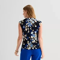 Black Label by Evan-Picone Womens Cowl Neck Sleeveless Blouse