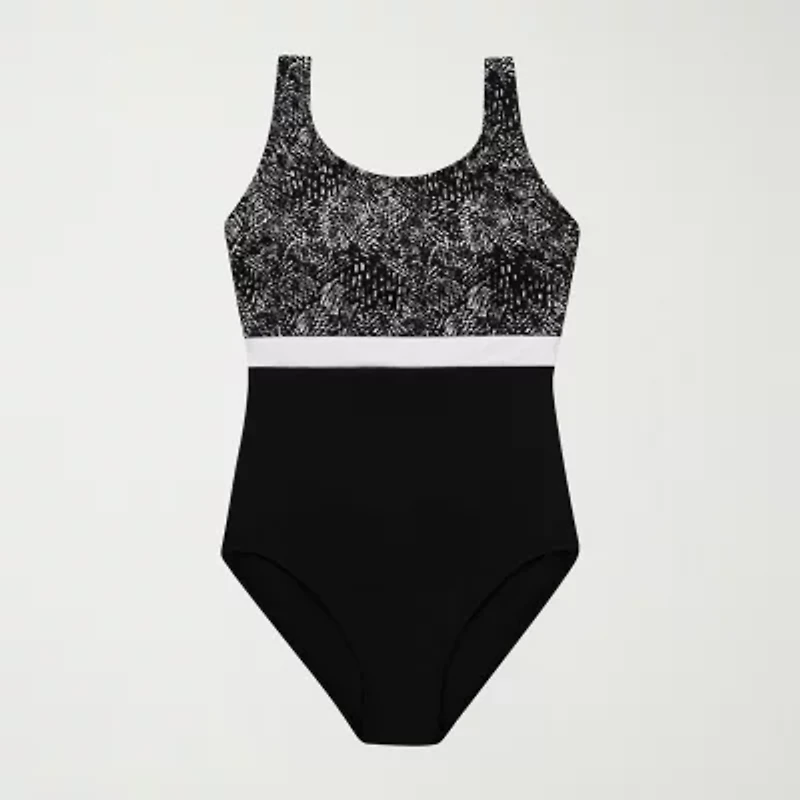 Dolfin Womens Striped One Piece Swimsuit