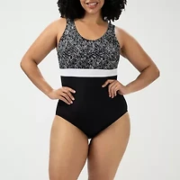 Dolfin Womens Striped One Piece Swimsuit