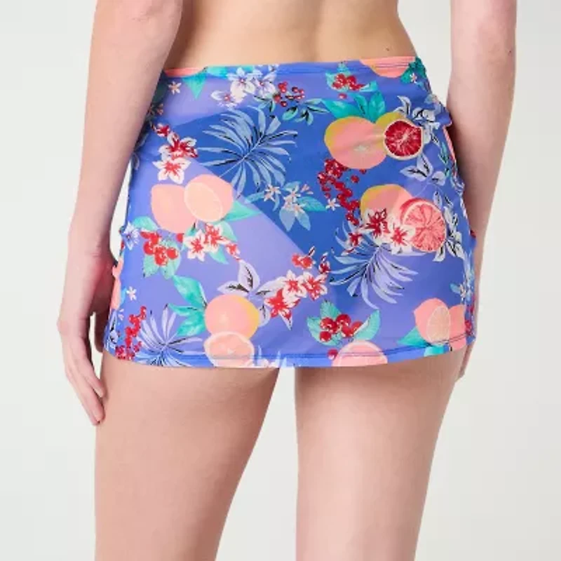 Decree Womens Neon Tie-Dye Juniors Skirt Swimsuit Cover-Up