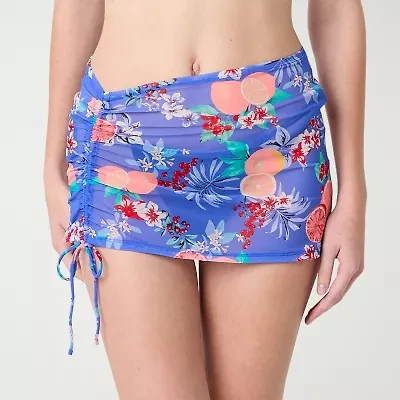 Decree Womens Neon Tie-Dye Juniors Skirt Swimsuit Cover-Up