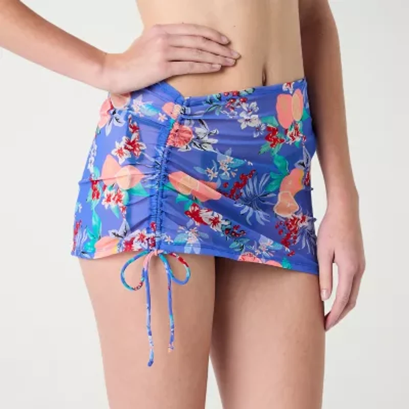 Decree Womens Neon Tie-Dye Juniors Skirt Swimsuit Cover-Up