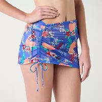 Decree Womens Neon Tie-Dye Juniors Skirt Swimsuit Cover-Up