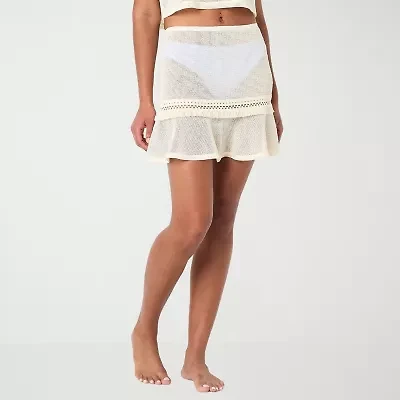 Decree Womens Knit Skirt Swimsuit Cover-Up