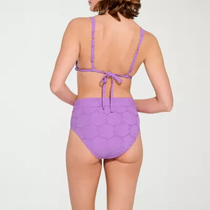 Decree Textured Triangle Bikini Swimsuit Top Juniors