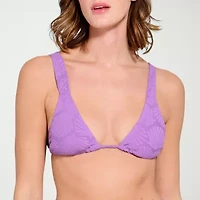 Decree Textured Triangle Bikini Swimsuit Top Juniors