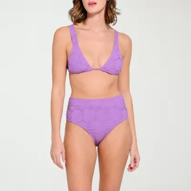 Decree Textured Triangle Bikini Swimsuit Top Juniors