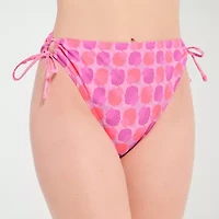 Decree Womens Lined Circles Juniors Cheeky High Waist Bikini Swimsuit Bottom