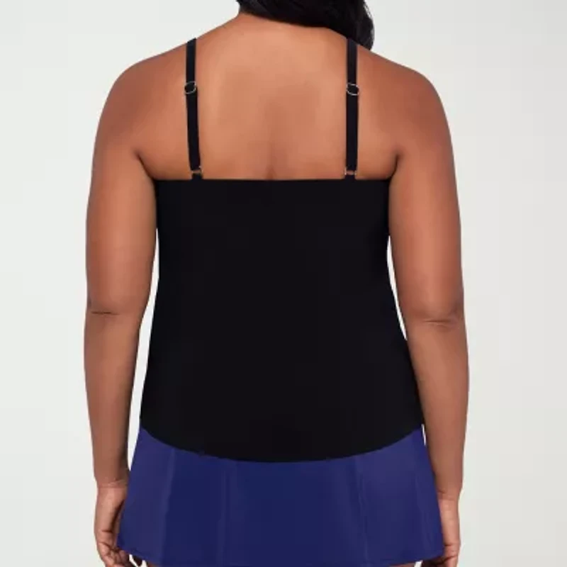 Trimshaper Womens Tie Dye Tankini Swimsuit Top