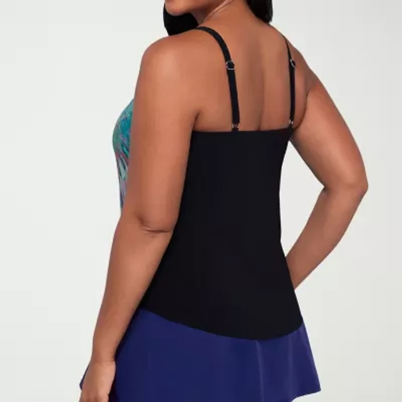 Trimshaper Womens Tie Dye Tankini Swimsuit Top