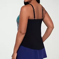 Trimshaper Womens Tie Dye Tankini Swimsuit Top