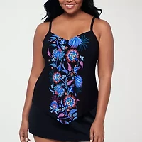 Trimshaper Womens Floral Tankini Swimsuit Top