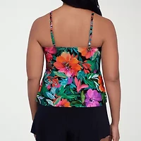 Trimshaper Womens Floral Tankini Swimsuit Top