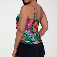 Trimshaper Womens Floral Tankini Swimsuit Top