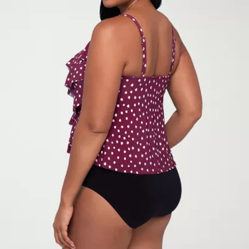 Trimshaper Womens Dots Tankini Swimsuit Top