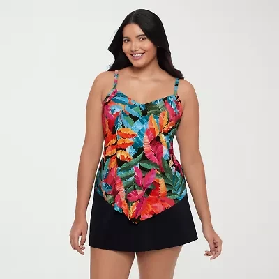 Trimshaper Womens Leaf Tankini Swimsuit Top
